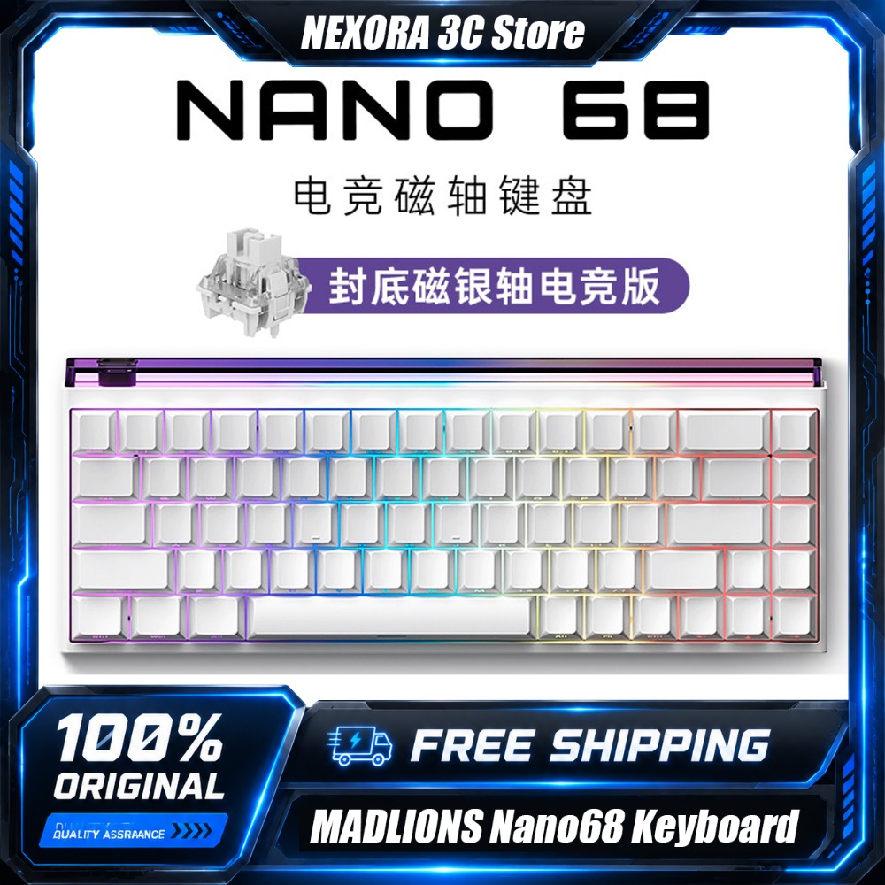 Gaming Keyboard Hall Effect Switches - Keyboard Mekanik Gaming MADLIONS Nano68 dengan