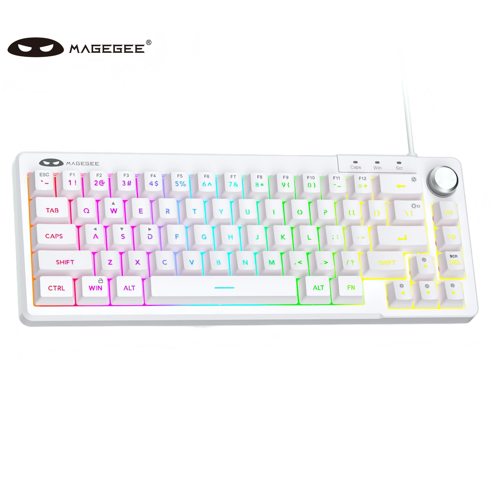 Keyboard Gaming Transparent - MageGee TS68 Mini, Keyboard Membran 60%,