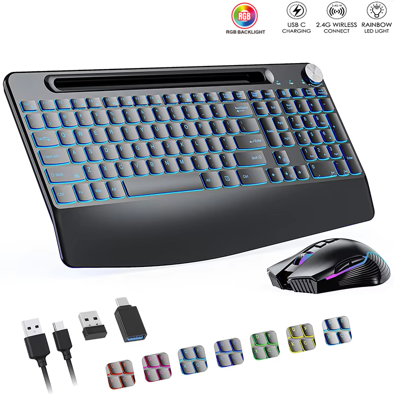 Mouse Keyboard nirkabel 2.4G & - Gaming Keyboard Ergonomic ulasan dan harga