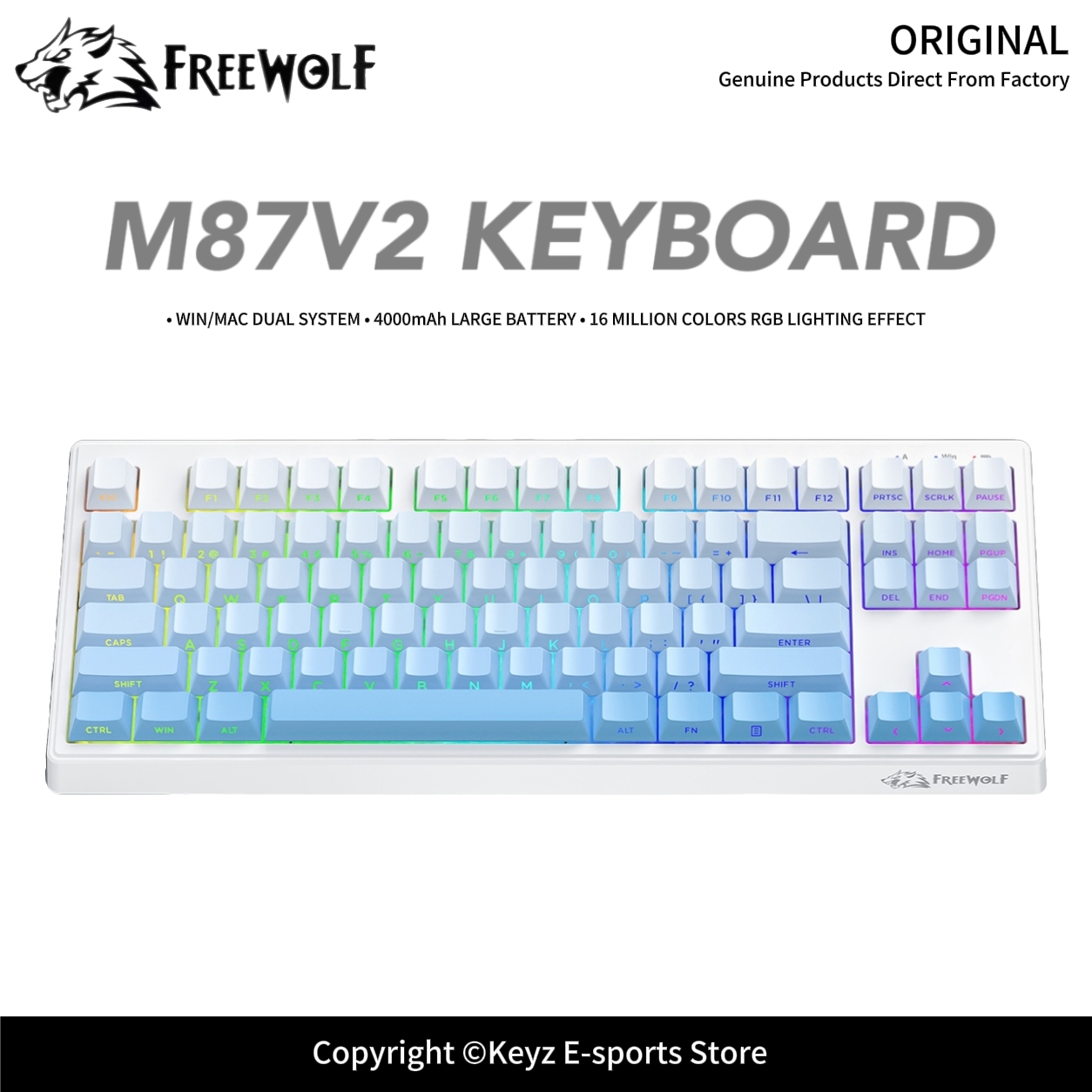 Keyboard Gaming Tri-Mode FREEW - Keyboard Gaming Transparent ulasan dan harga