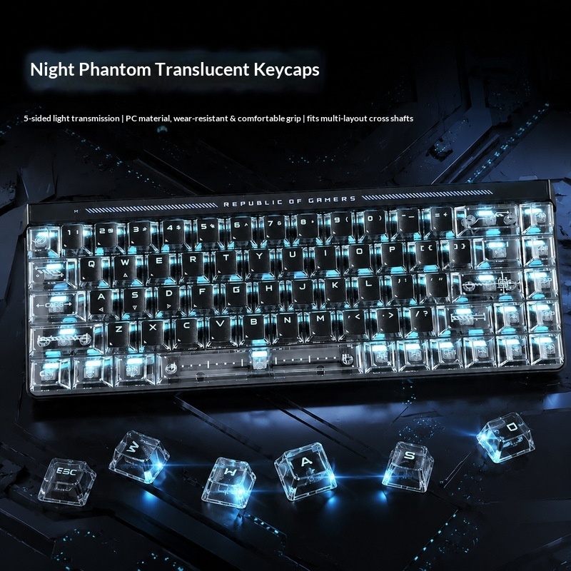 Keycaps Transparan dengan Lamp - Keyboard Gaming Transparent ulasan dan harga