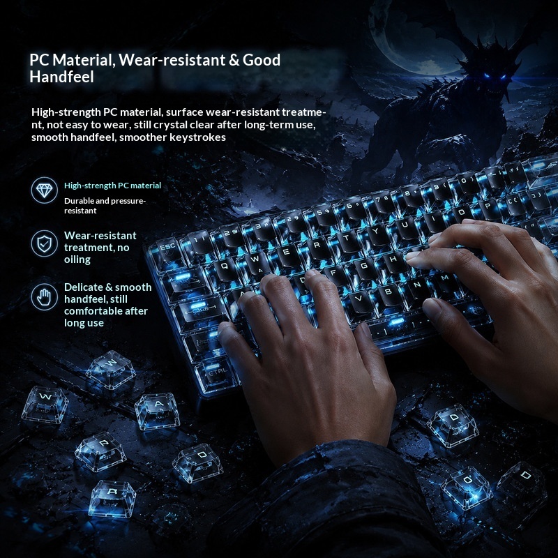 Keycaps Transparan dengan Lamp - Keyboard Gaming Transparent ulasan dan harga