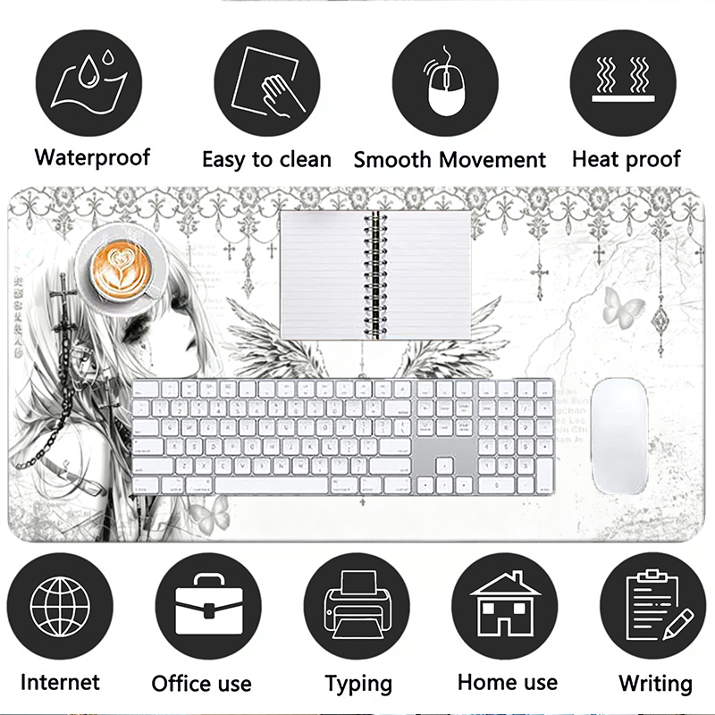 Alas Mouse Kulit Hitam Putih E - Keyboard Gaming Black ulasan dan harga